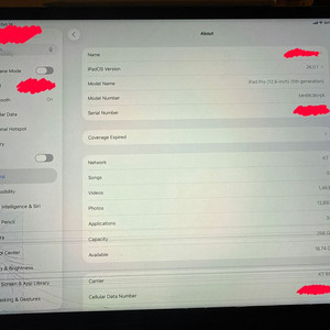 M1 아이패드 프로 12.9 256 셀룰러 액정파손