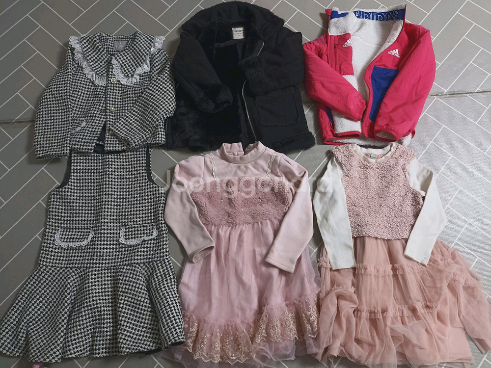 120여아 예쁜겨울상의, 원피스세트 일괄판매--0