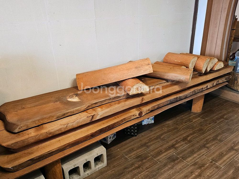 통원목 상판 판자 3개--0