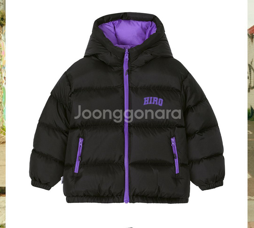 히로 블랭크 리버서블 다운 블랙 150--0