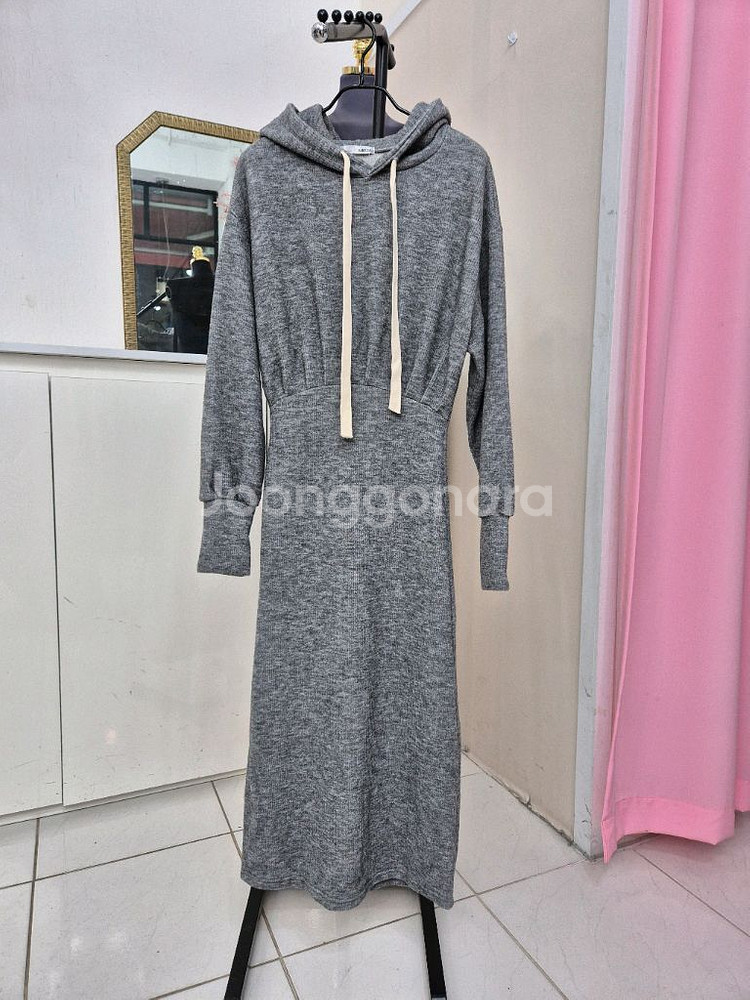 캐주얼 회색 후드 니트 원피스 프리사이즈ㅡ무배--7