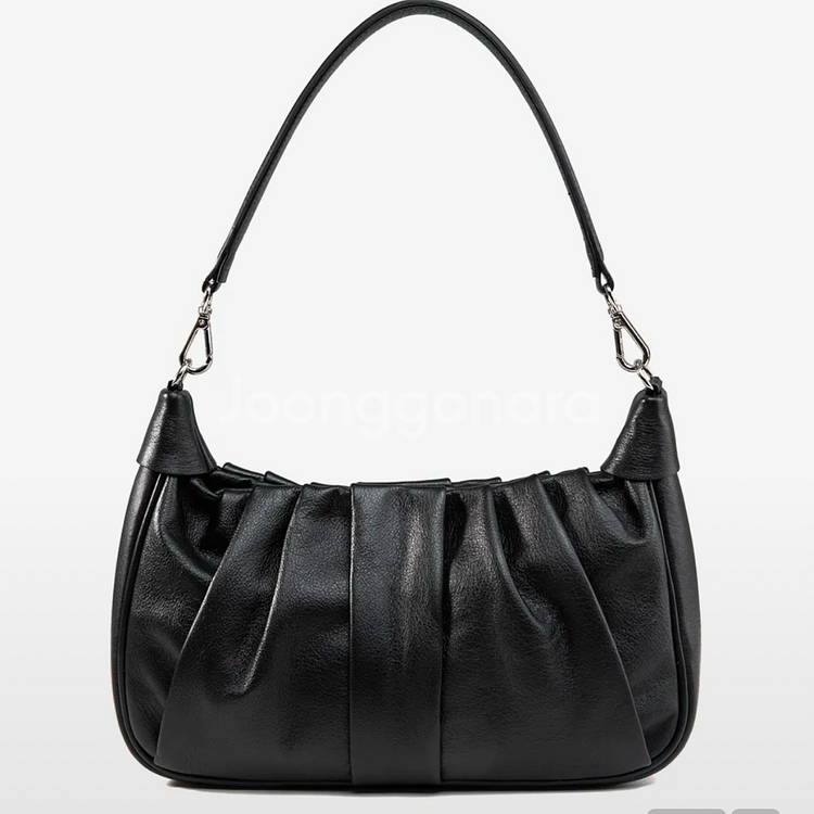 천연소가죽 바게트백 숄더백 블랙--0