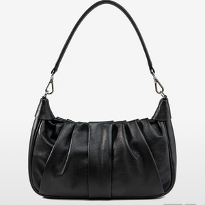 천연소가죽 바게트백 숄더백 블랙