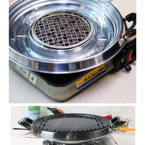 로스타 테이블 가스버너 뚝배기 중앙타공 고기 삼겹살불판