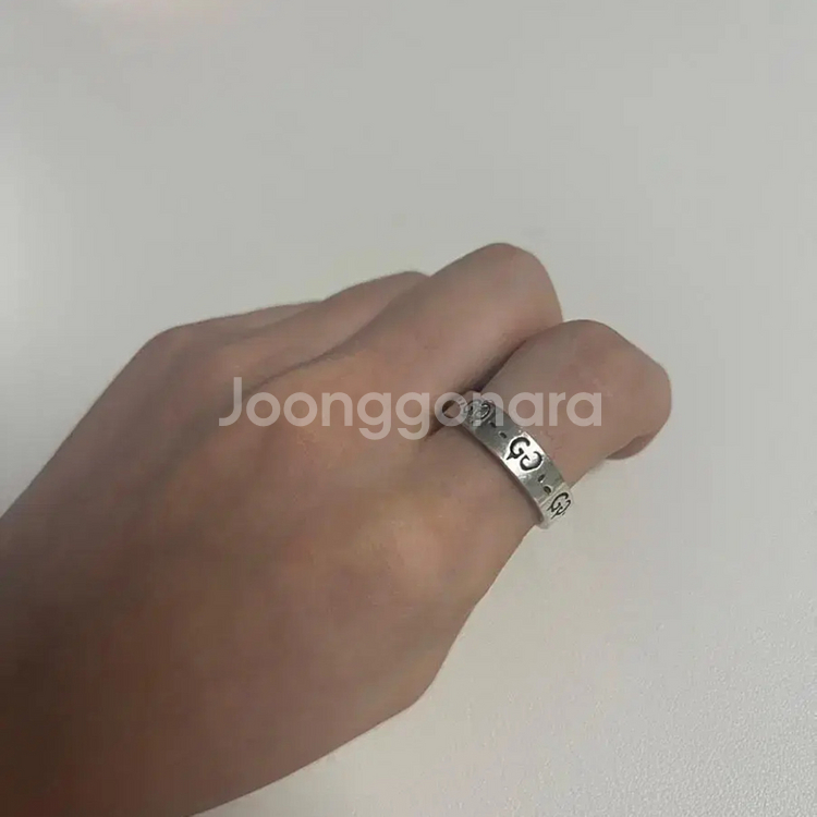 정품 구찌 실버 반지 23호--2