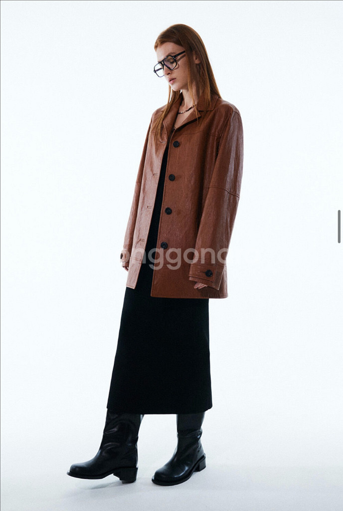 커렌트 비건 레더 자켓--2