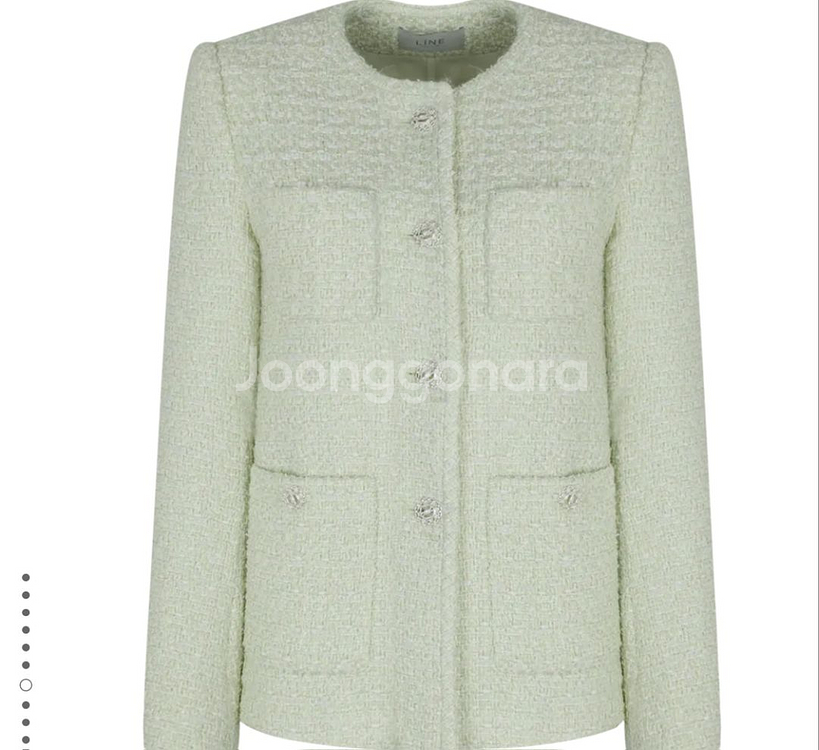 미착용) 라인 Line 트위드자켓 라임색상 봄자켓 연두--2
