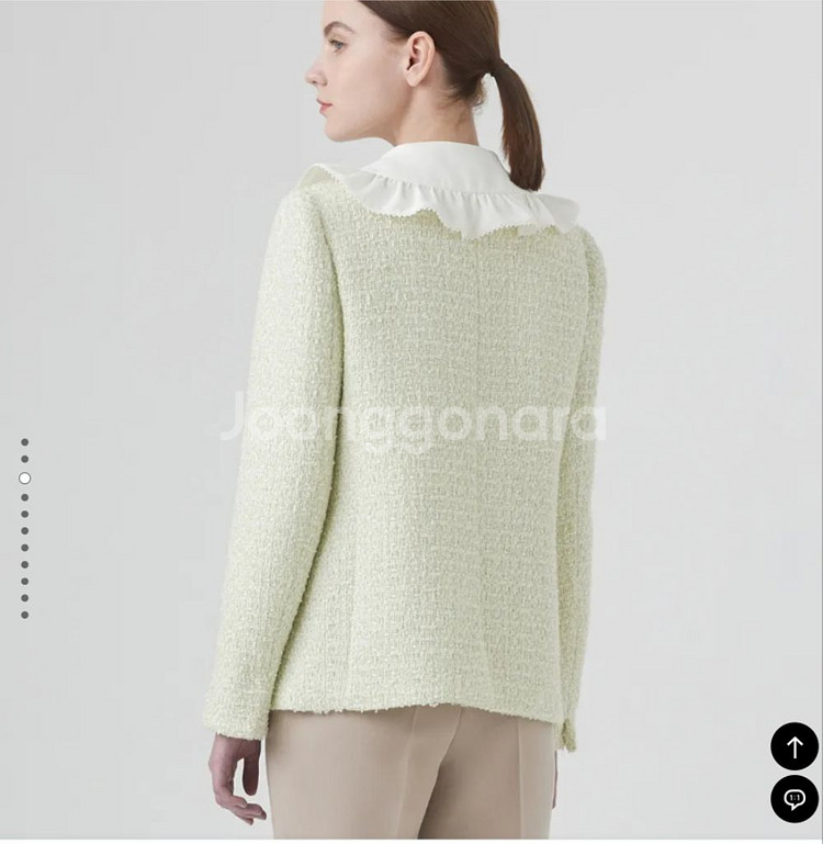 미착용) 라인 Line 트위드자켓 라임색상 봄자켓 연두--5