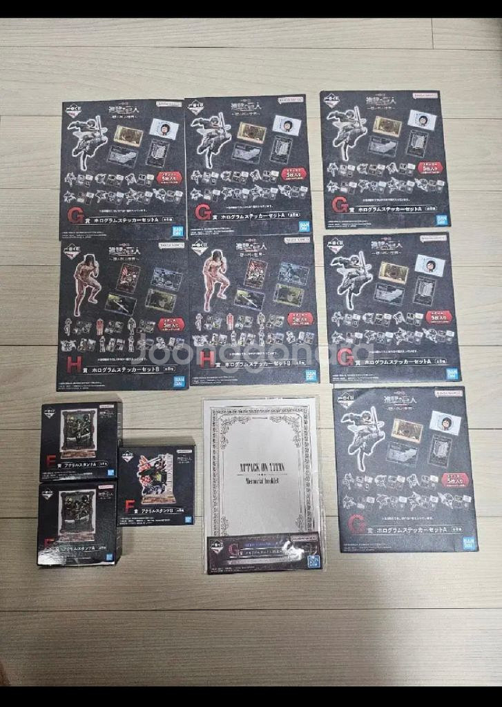 진격의거인 쿠지 제일복권 굿즈 (스티커, 아크릴 스탠드--0