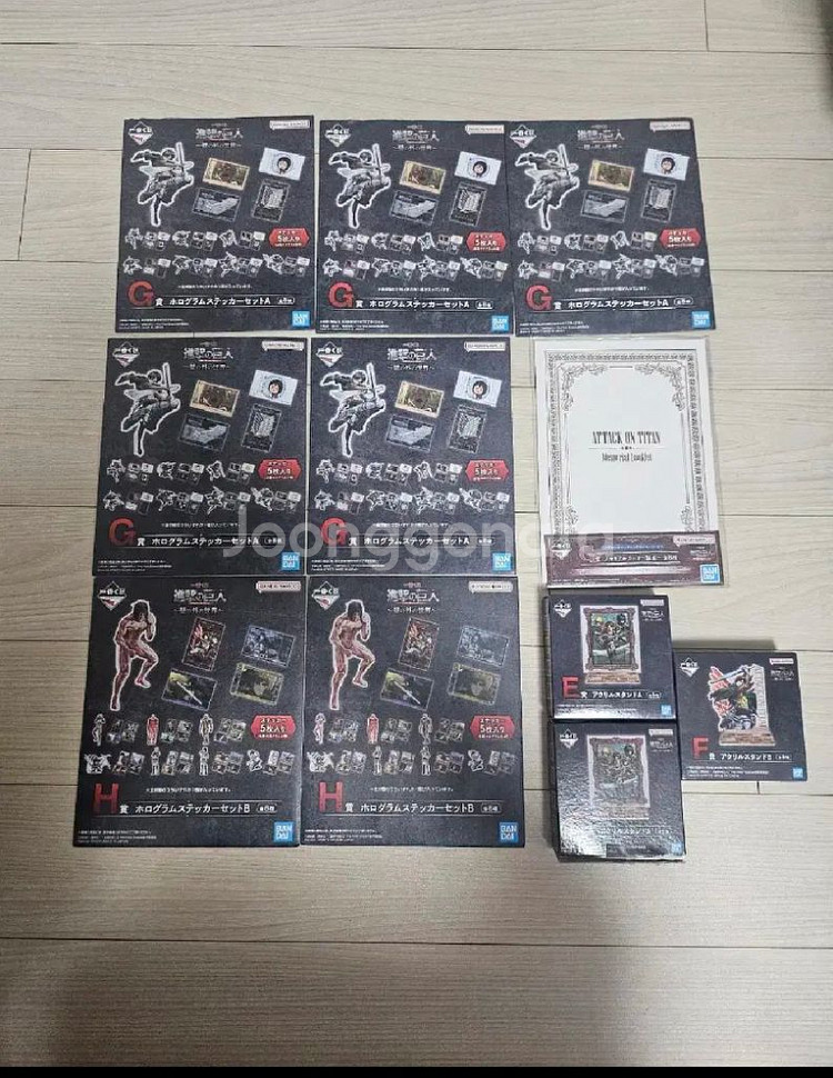 진격의거인 쿠지 제일복권 굿즈 (스티커, 아크릴 스탠드--1