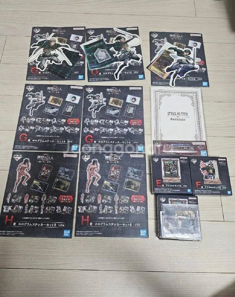 진격의거인 쿠지 제일복권 굿즈 (스티커, 아크릴 스탠드--2