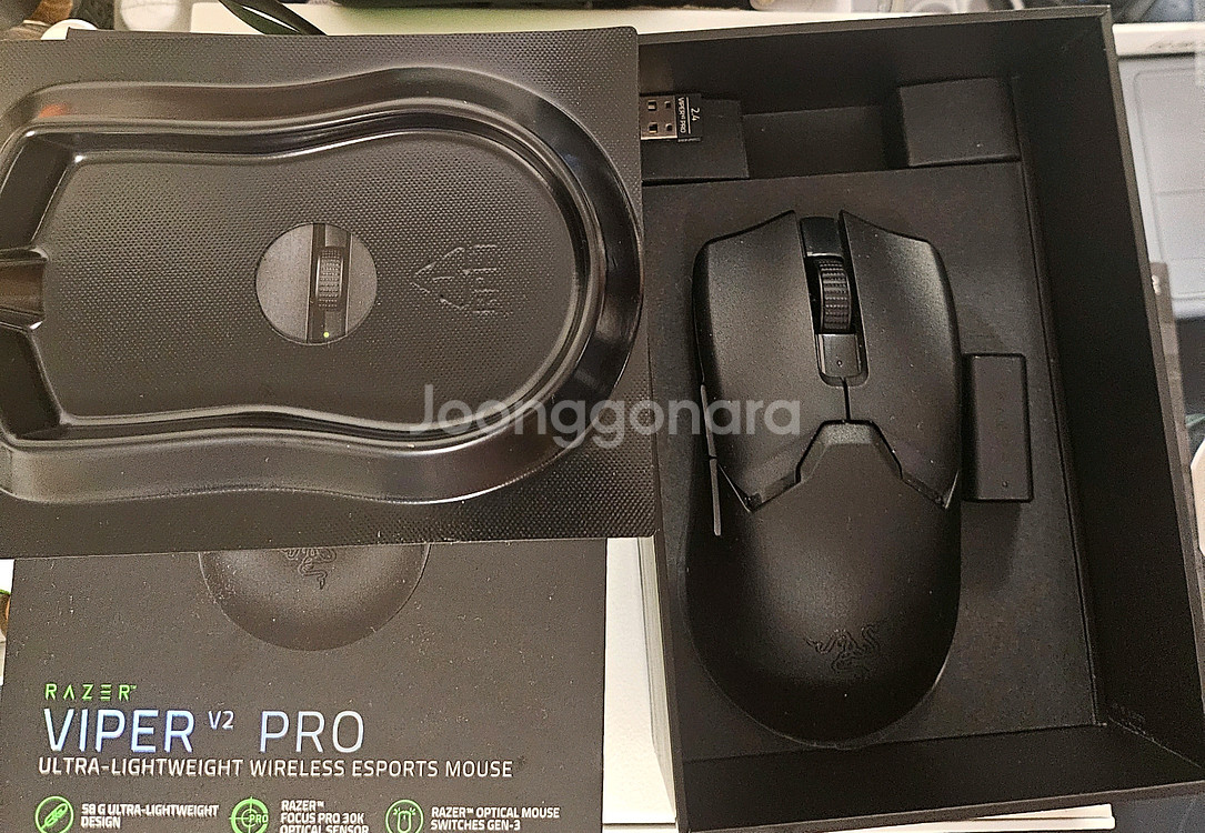 레이저 VIPER V2 PRO + 4k하이퍼폴링동글 팝니다--2