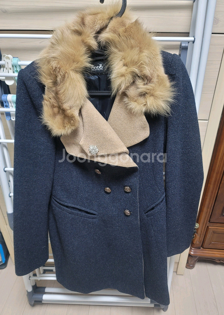 2회착용/드라이완료)수스 캐시미어 퍼카라 코트 66사이--0