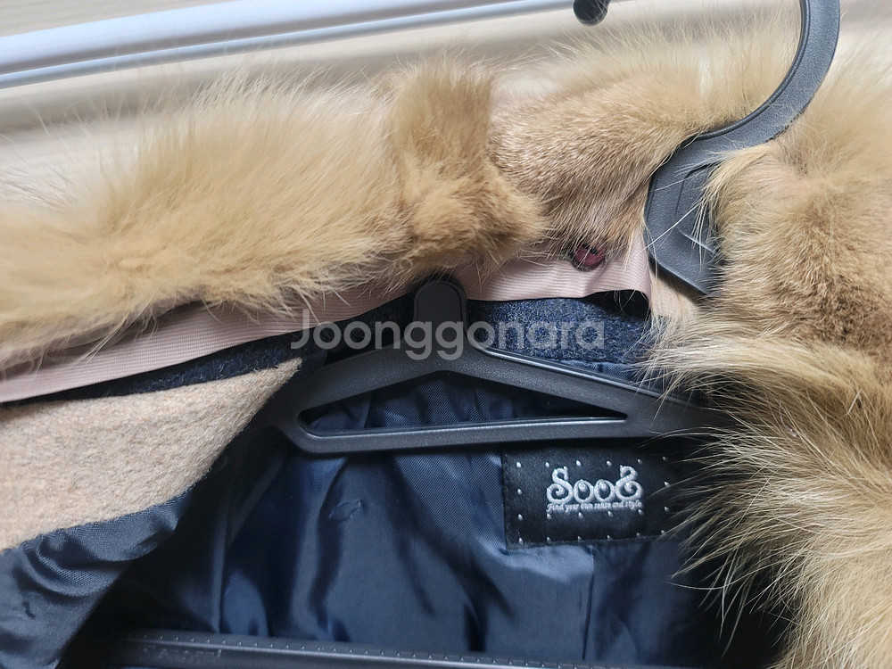 2회착용/드라이완료)수스 캐시미어 퍼카라 코트 66사이--3