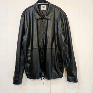자라 블랙 레더 코치 자켓 L