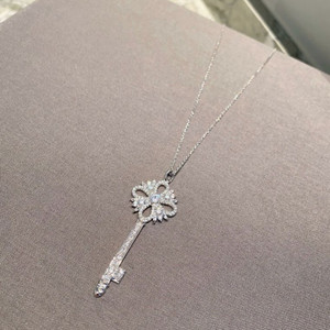 로썸제이 키 팬던트 롱 네크리스 실버