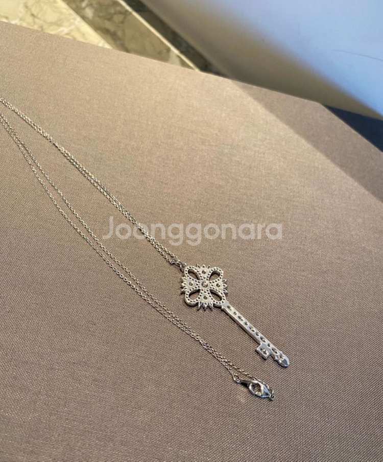 로썸제이 키 팬던트 롱 네크리스 실버--3