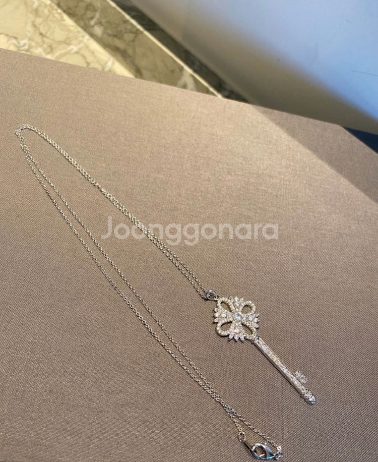 로썸제이 키 팬던트 롱 네크리스 실버--2