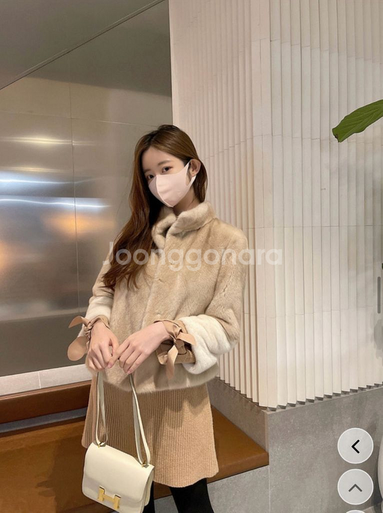 헤이에스 팔로미노 배색 밍크 자켓--0