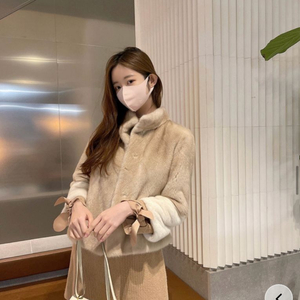 헤이에스 팔로미노 배색 밍크 자켓