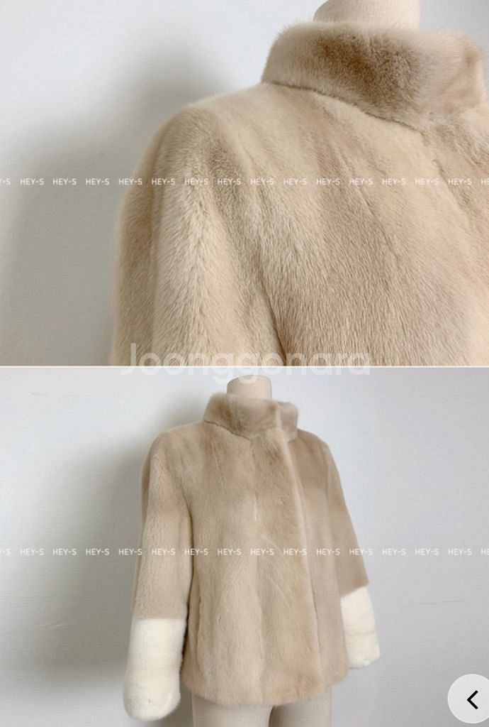 헤이에스 팔로미노 배색 밍크 자켓--3