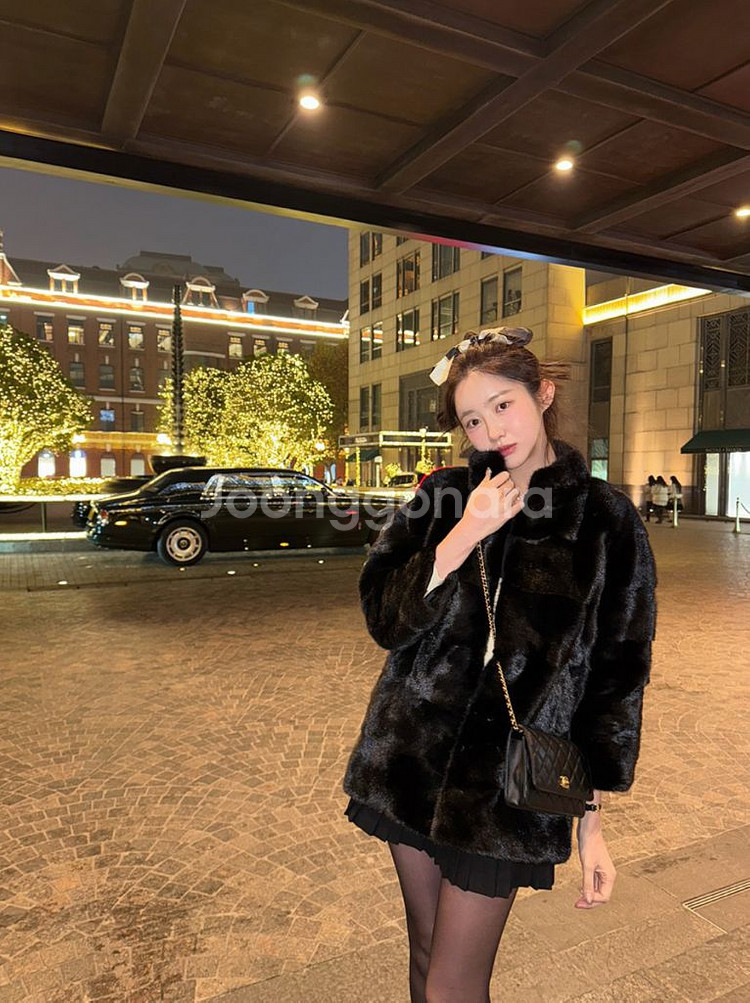 헤이에스 호리젠탈 코펜하겐 밍크6단 하프 자켓--3