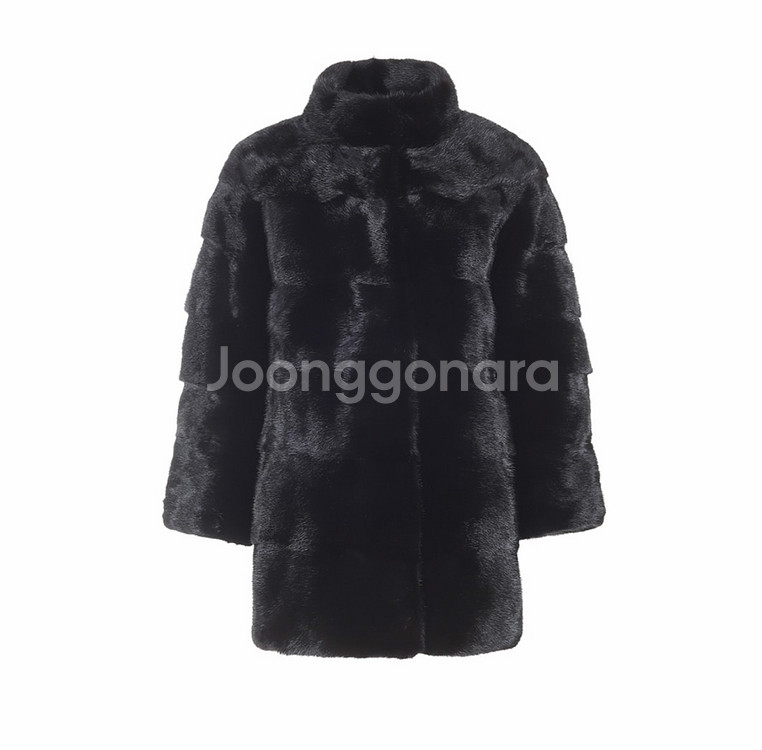 헤이에스 호리젠탈 코펜하겐 밍크6단 하프 자켓--5