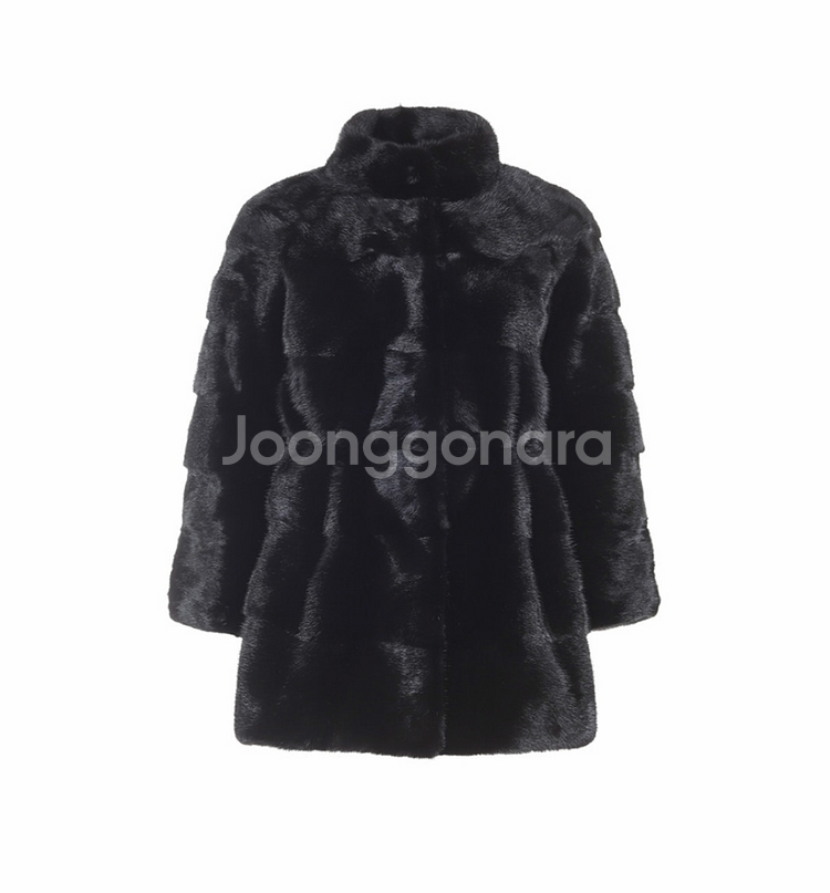 헤이에스 호리젠탈 코펜하겐 밍크6단 하프 자켓--4