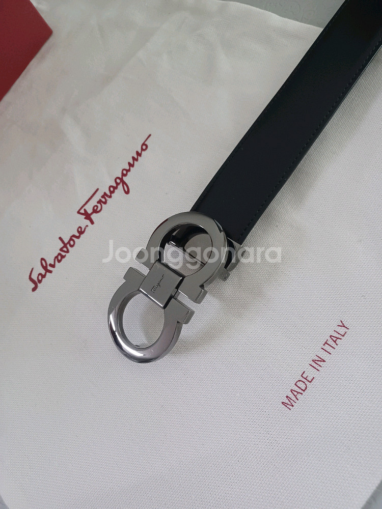 페라가모 간치니 양면 가죽벨트 정품--2