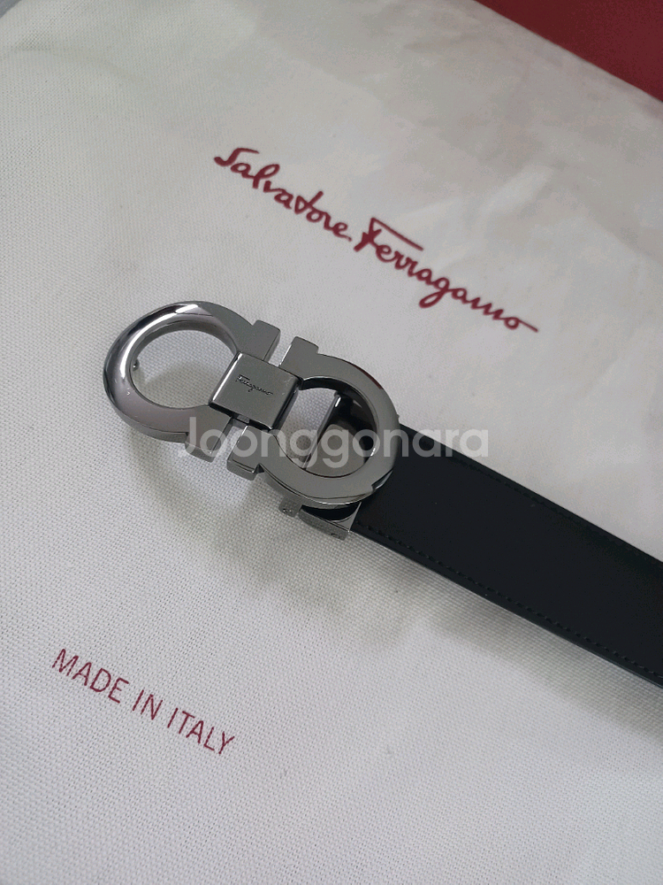 페라가모 간치니 양면 가죽벨트 정품--1