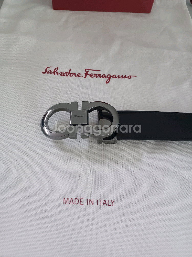 페라가모 간치니 양면 가죽벨트 정품--6