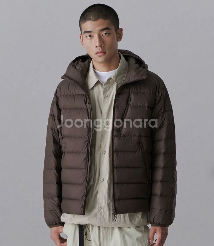 [L] 무탠다드 시티 레저 후디드 다운자켓 브라운--0