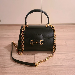 구찌 1955 홀스빗 미니 탑핸들 블랙