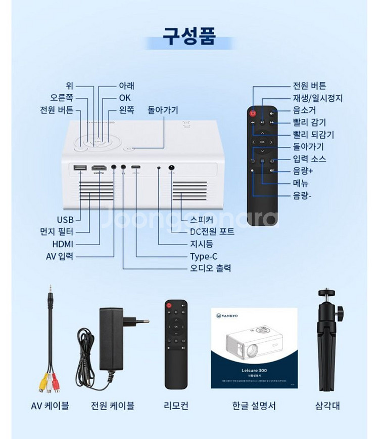 새제품 VANKYO Leisure 300 미니 빔프로젝--5