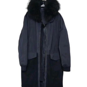 엠비오 천연너구리털 다크네이비 롱패딩105-180