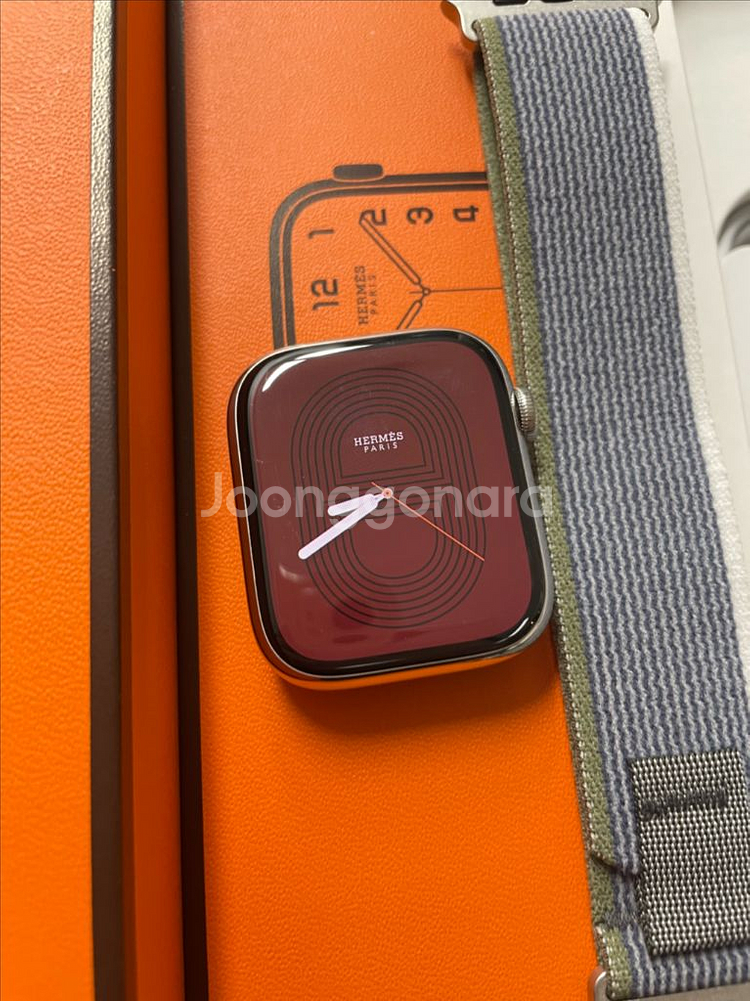 애플워치8에르메스 45mm 실버 SS급--1