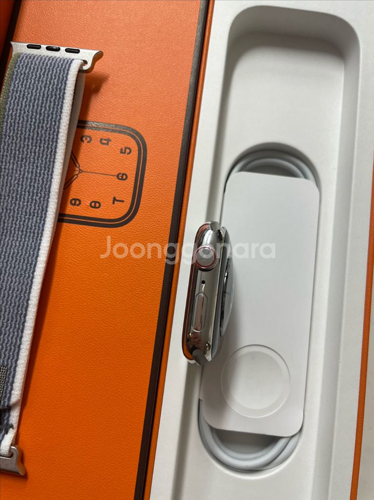 애플워치8에르메스 45mm 실버 SS급--3