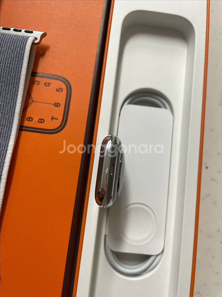 애플워치8에르메스 45mm 실버 SS급--4