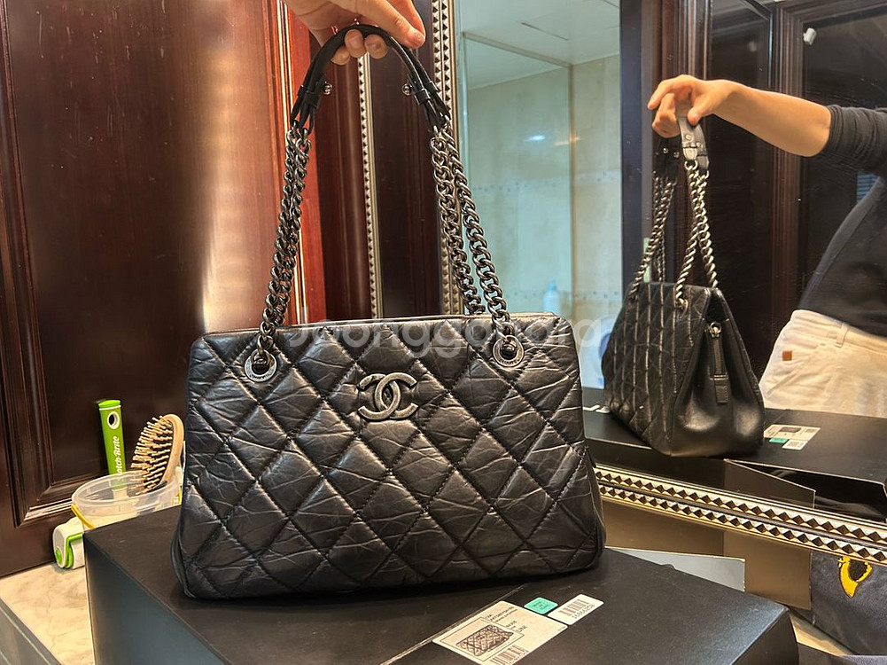 샤넬 빈티지 카프스킨 숄더백--0