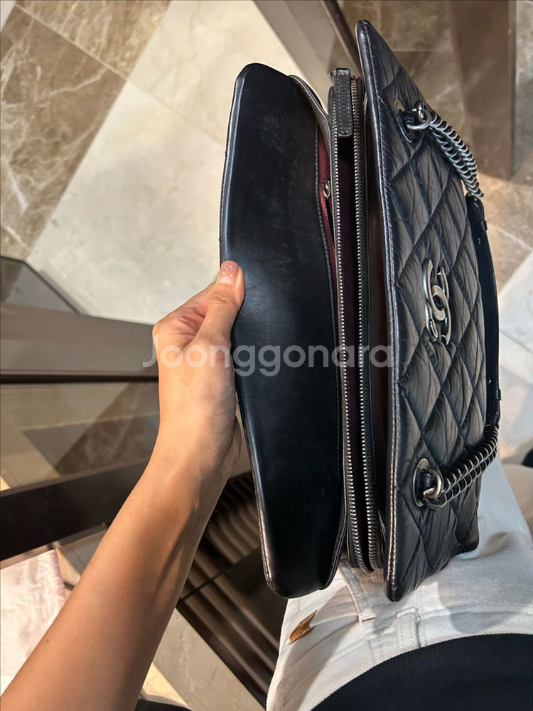 샤넬 빈티지 카프스킨 숄더백--5