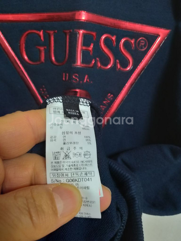 여성 게스 맨투맨 (네이비.박시90-95)--3