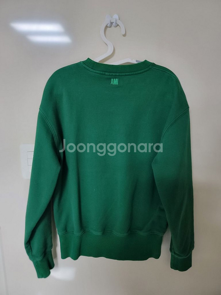 아미 헤비코튼 그린 맨투맨 S 95정사이즈 상태굿--1