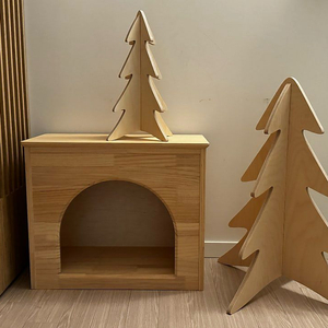 크리스마스 우드 트리 & 우드 벽난로