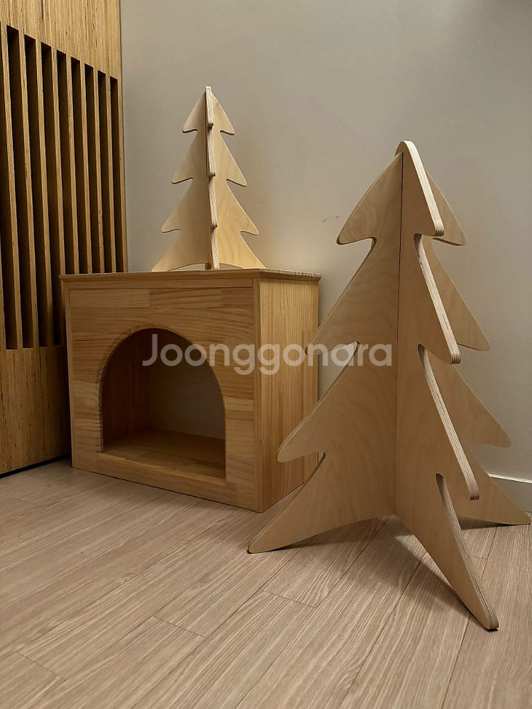 크리스마스 우드 트리 & 우드 벽난로--1