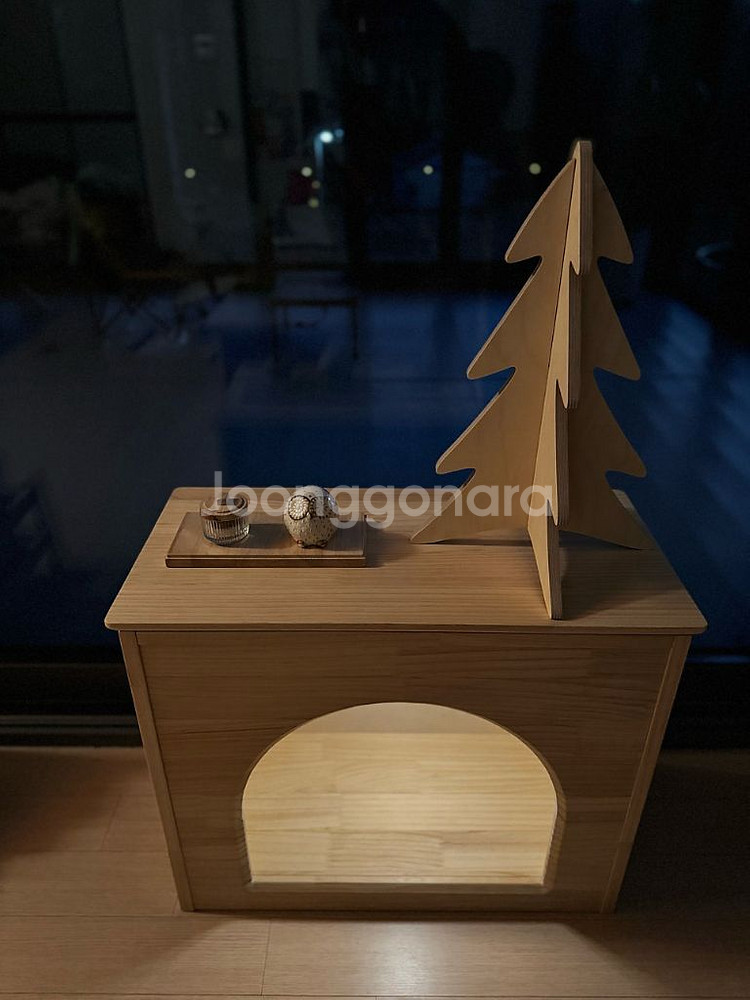 크리스마스 우드 트리 & 우드 벽난로--4