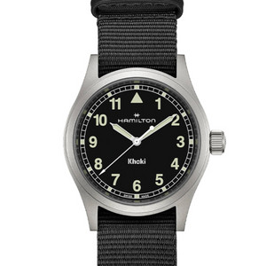 해밀턴 카키쿼츠 38mm 블랙 형광 새제품