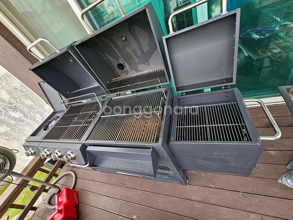 미국식 바베큐 그릴 가스/착콜 겸용(가스통2개포함)--1