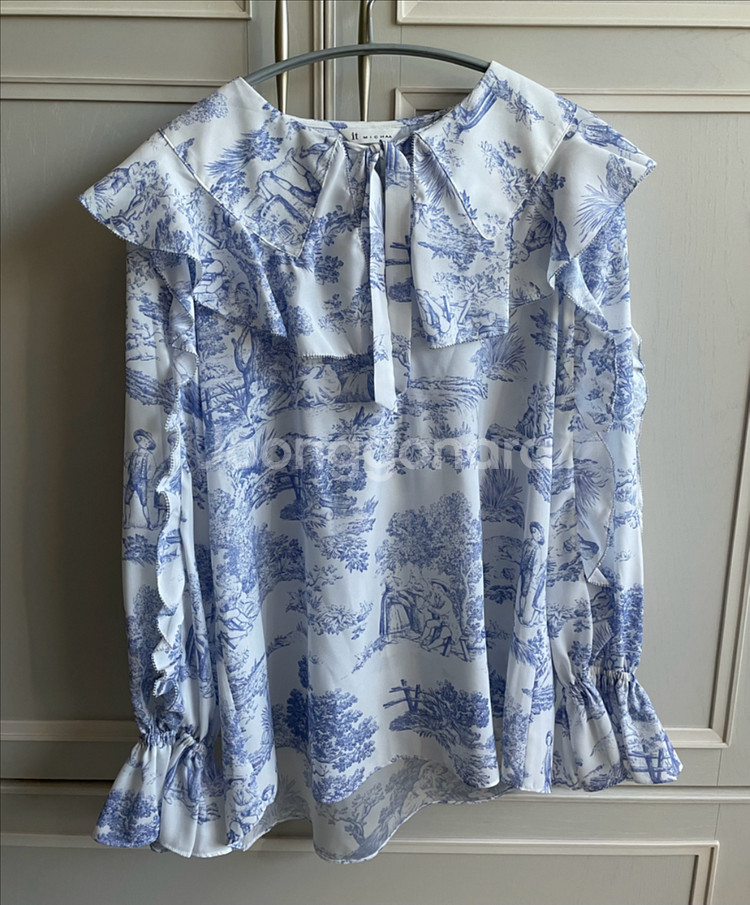 새제품| 잇미샤 뜨왈 드 주이 리본 프릴 블라우스--0