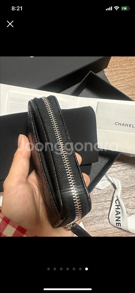 샤넬 캐비어 지퍼돌이 은장--4