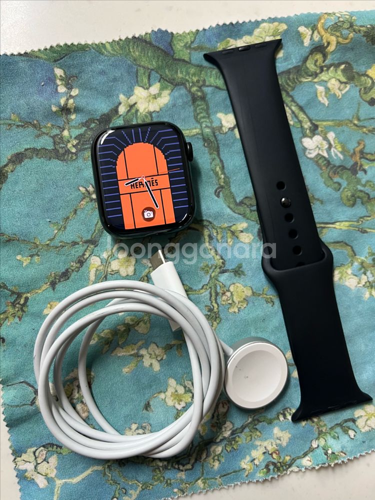 애플워치7에르메스 45mm 누아 SSS급--0